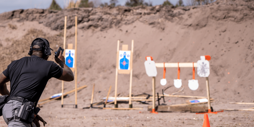AR500 steel targets in use